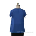 Ladies Blouse Ruffles Short Sleeves Woven